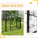 Recinto per Cani a 8 Pezzi Modulabili per Interno ed Esterno 80x60 cm in Acciaio  Nero