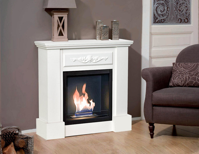 Camino a Bioetanolo da Pavimento 81x29x76 cm Versaille Bianco