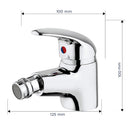 Miscelatore Rubinetto Bidet in Acciaio con Tubi Allacciamento