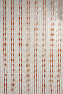 Tenda a Fili per Porta Antimosche 125x240 cm in Plastica Goccia Avana/Marrone Trasparente