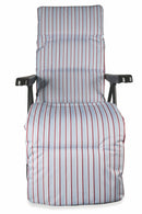 Sedia Sdraio Reclinabile Pieghevole Soriani Righe Celeste e Rosse
