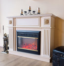 Camino Elettrico da Pavimento 92,9x120x28 cm Effetto Fiamma 1500W Miracle & Mars Avorio