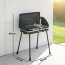 Barbecue a Gas Propano Portatile 61x47x88 cm con Griglia e Fornello 7KW in Alluminio e Metallo Nero      