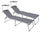 Set 2 Lettini Prendisole da Giardino Pieghevole 220x59x39 cm in Alluminio e Textilene Grigio