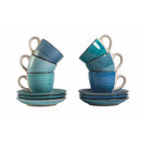 Set 6 Tazzine da Caffè con Piattino Ø6,8x5,6 cm in Gres VdE Tivoli 1996 Baita Acqua