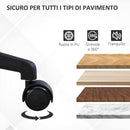 Sedia Poltrona Operativa da Ufficio 58x56x97,5-106,5 cm Funzione Dondolo e Tessuto a Rete Nero