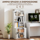 Libreria con Ripiani Aperti e Armadietto 2 Ante 60x30x145.5 cm in MDF Bianco      
