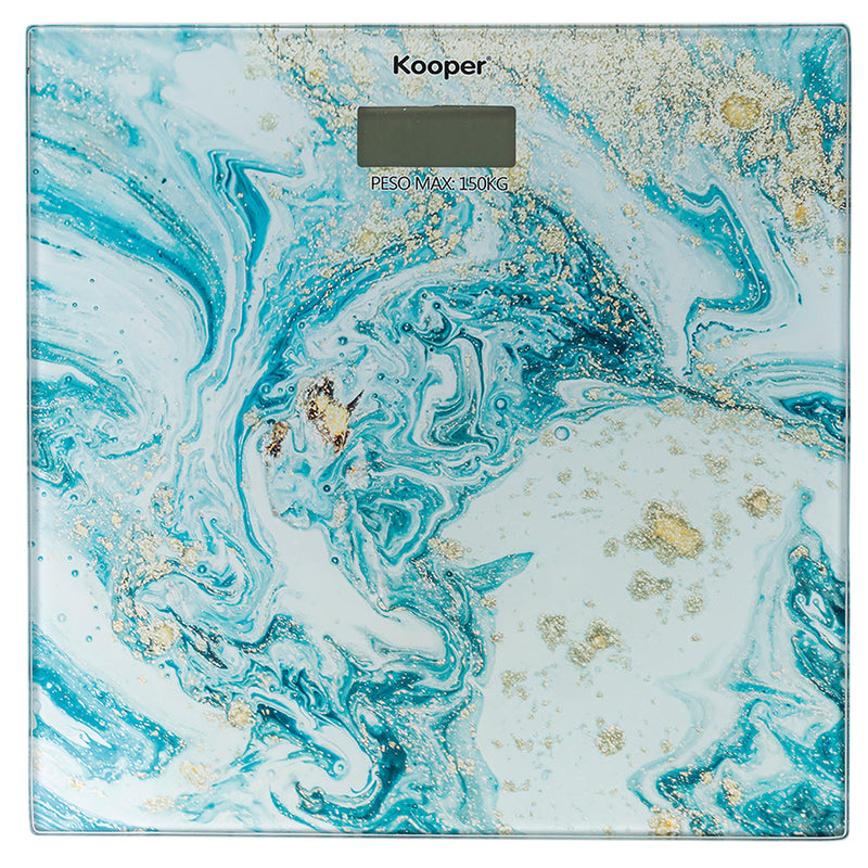 Bilancia Pesapersona Elettronica Max 150 Kg in Vetro Kooper  Blu Marine