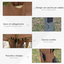 Gazebo da Giardino Pieghevole 3,6x3,6m in Acciaio e Poliestere Marrone
