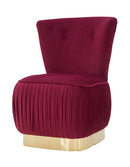 Poltrona Lady Bordeaux 60x55x79 cm in Legno e Spugna e in Ferro e Poliestere Bordeaux e Oro