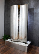 Cascata a Parete Verticale 120x200x60 cm in Acciaio Platino