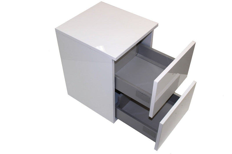 Mobile Cassettiera 2 Cassetti Soft Close in Legno in Melaminico 35x38x57cm TFT Bali Bianco