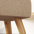 Pouf Poggiapiedi 27x27x26 cm Gambe in Legno di Caucciù Portata Fino a 110 kg in Tessuto Effetto Lino Marrone      