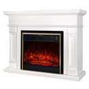 Camino Elettrico da Pavimento 102x136x33 cm Effetto Fiamma 1950W Riga & Richi Panna