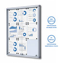 Bacheca con Ante Scorrevoli 72x98,2x5,9 cm in Alluminio Fondo Magnetico Silver