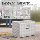 Cassetta degli Attrezzi Box Portautensili 60,9x35,5x40,6cm in Alluminio Argento      
