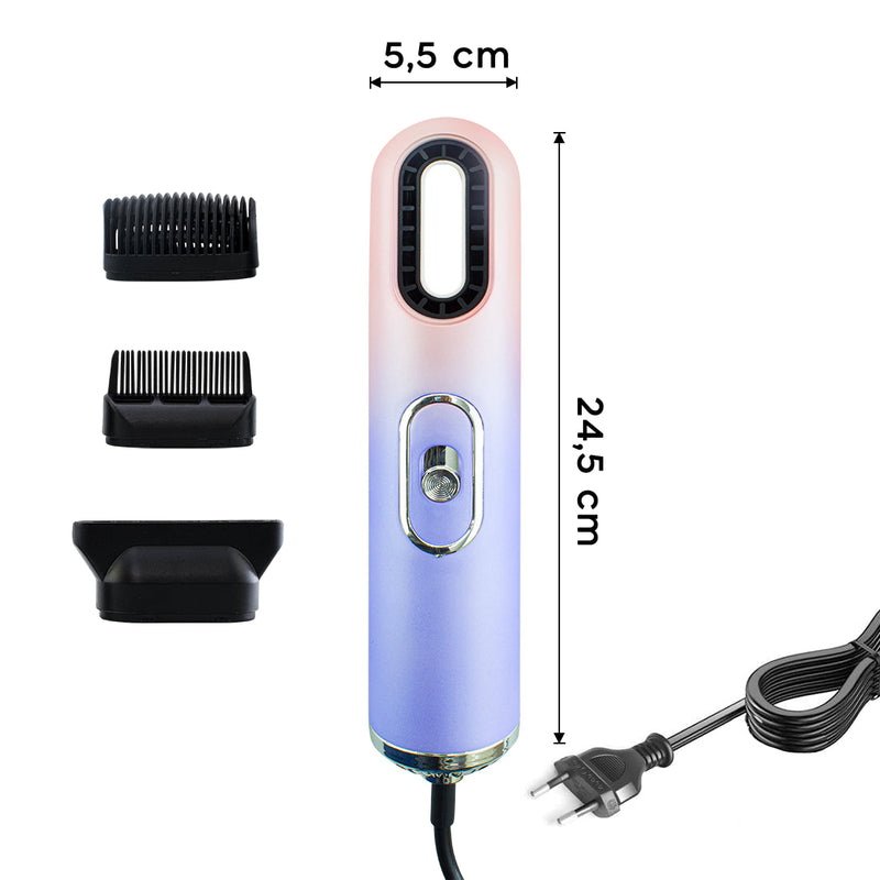 Asciugacapelli Phon Compatto 2000W con Ioni Negativi Fucsia