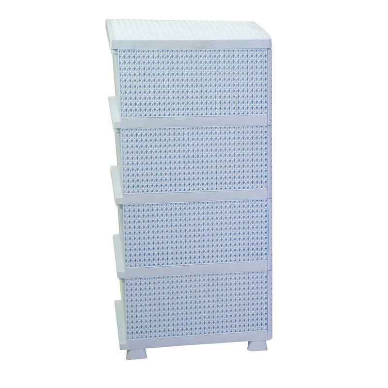 Cassettiera 4 Cassetti 43x36,8xh89,4 cm in Plastica Bianco