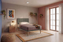 Letto Singolo con Rete Rivestita Similpelle Cappuccino Tessis Testata Vertical Varie Misure
