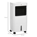Raffrescatore Evaporativo e Ventilatore con Ghiaccio 3 in 1 a 3 Velocità con Timer 32x37x74 cm Bianco      