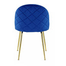 Set 4 Sedie Imbottite 49x52x79 cm in Velluto Blu e Oro
