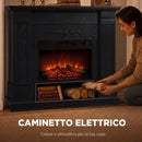 Camino Elettrico da Terra o Incasso 117x30x100 cm con Cornice e Ripiano per TV 55" 1800 W Effetto Fiamma 3D e Timer Nero      