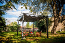 Pergola da Giardino 4x3x2,3 m in Alluminio Grigio Antracite con Telo di Copertura 140g/mq Ecrù