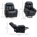 Poltrona Alzapersona Elettrica 96x93x105 cm in Similpelle Nero