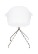 Sedia Moderna 53x61,5x80 cm in Metallo e Polipropilene Bianco