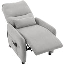 Poltrona Reclinabile Massaggiante 77x87x100 cm con 8 Punti Riscaldamento Poggiapiedi Telecomando e Tasche in Tessuto Grigio      