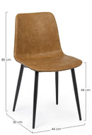 Set 2 Sedie 44x50x80h cm Kyra Pu Cuoio Vintage 