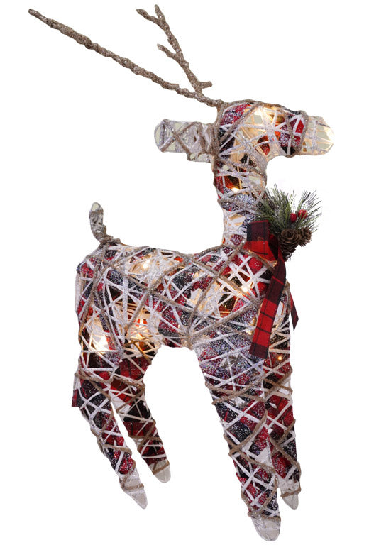 Renna di Natale H45 cm con Luci in Vimini Effetto Paillettes acquista