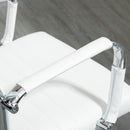 Sedia da Ufficio Ergonomica Funzione Dondolo 54x62x104-114 cm in Finta Pelle Bianco 