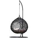 Cuccia Amaca in PVC Effetto Rattan per Gatti Ø60x110 cm con Cuscino  Nera
