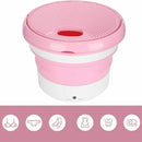 Mini Lavatrice Portatile Pieghevole da Campeggio 25x31 cm Rosa