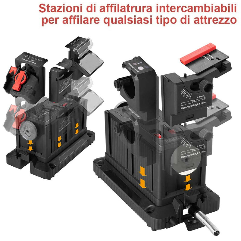 Affilatrice Affila coltelli Forbici Punte Trapano Elettrico + Minitrapano Fresa