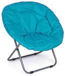 Set 4 Poltrone da Giardino in Acciaio e Poliestere Luna Azzurro