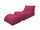 Poltrona Pouf Chaise Longue con Poggiapiedi in Poliestere Fucsia Avalli