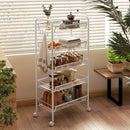 Carrello da Cucina Salvaspazio 5 Livelli con Cestini a Rete in Acciaio 45x26,5x106 cm Bianco 