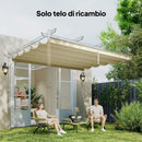 Telo per Pergola 250x255 cm con 10 Fori di Drenaggio in Poliestere  Crema      