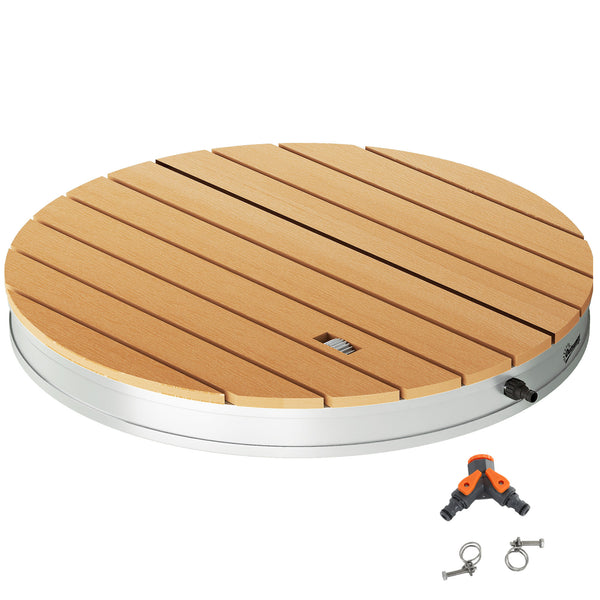 prezzo Doccia da Giardino Portatile Ø70,5x7,5 cm Getti d'Acqua Regolabili fino a 4 m in Polistirene Effetto Legno
