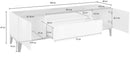 Mobile TV 2 Ante 1 Cassetto 160x40x47 cm Sunrise Bianco Lucido e Ardesia