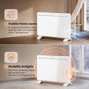 Stufa Elettrica 1500 W Termoconvettore 70x21,5x43,5 cm da Parete e Terra Compatibile con Alexa e Google Home Bianco      