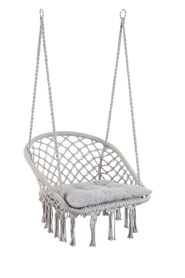acquista Amaca Sedia Sospesa da Giardino 88x69x130 cm in Poli-Cotone Javier Grigio