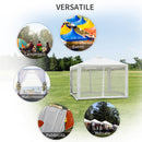 Gazebo in Tessuto PE con Zanzariera Bianco 4x3m 