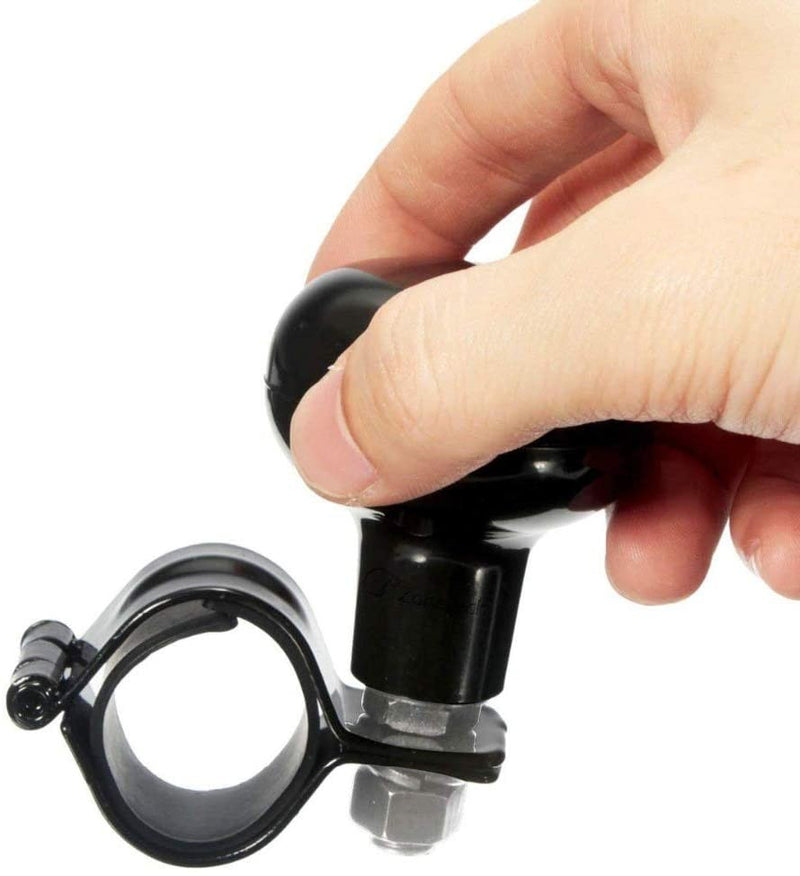 Pomello per Volante Universale 10 cm in Plastica e Acciaio Nero