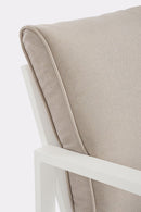 Set 4 Pezzi Salotto da Giardino con Divano 2 Poltrone e Tavolino in Alluminio e Spun Poly Hilde Bianco 