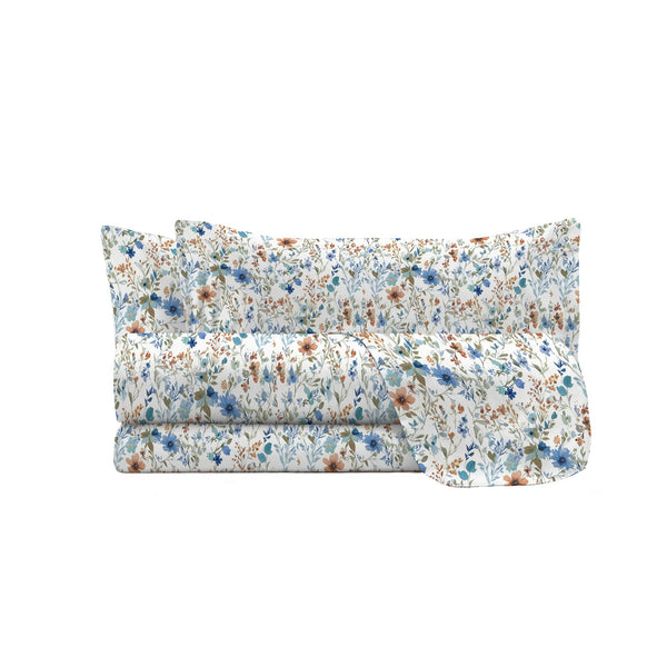 Set Lenzuola con Stampa Sopra Sotto e Federe Linea Ida Ermes Varie Misure sconto