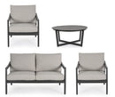 Set Salotto da Giardino Divano 2 Poltrone e Tavolino Sirenus Antracite