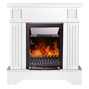 Camino Elettrico da Pavimento 109,2x103,4x30 cm Effetto Fiamma 2000W Marina Extra & Pluton Bianco